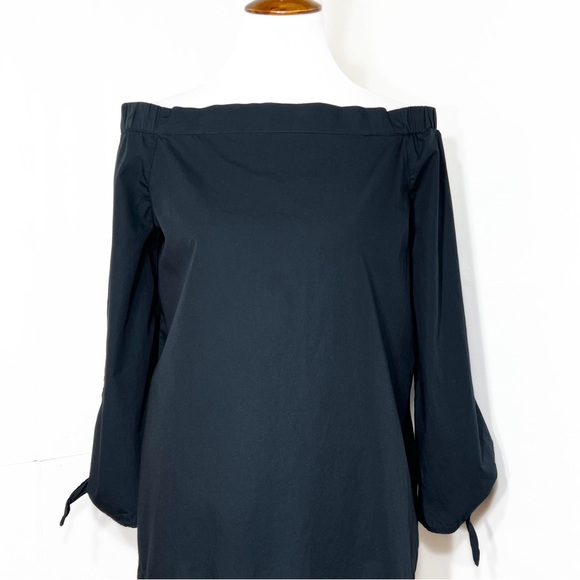 Free People Tie Sleeve Off The Shoulder Strapless Navy Blue Top - Picture 5 of 13